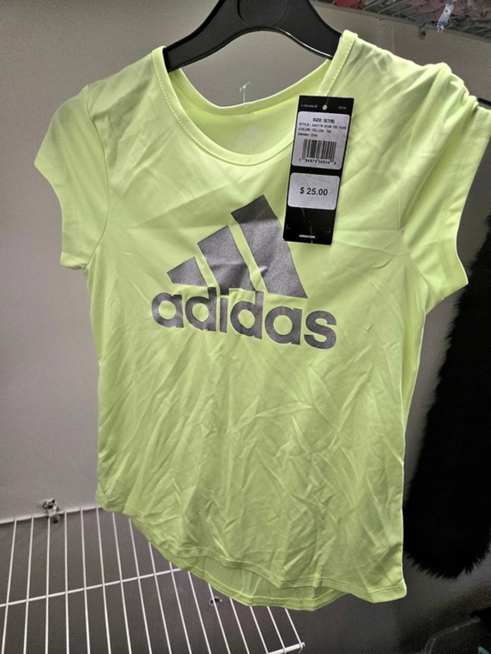 adidas Logo Short Sleeve Tee in Green Girls Large NWT